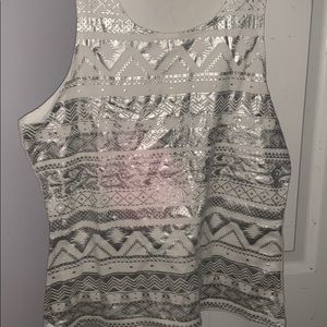 Aztec silver print tank top